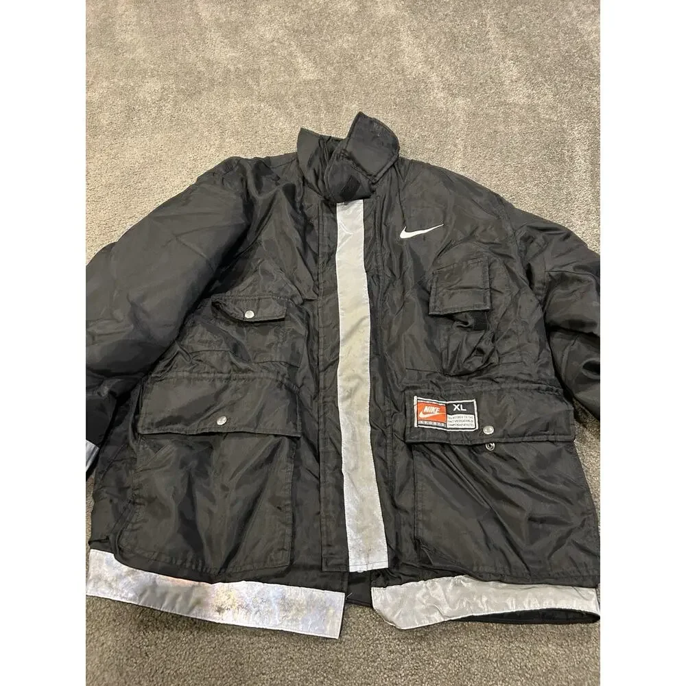 Vintage Nike Reflective Jacket Black Men's‎ Size XL